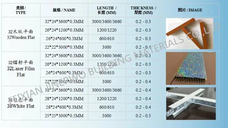 Board Accessories Flat Groove Ceiling T Grid Galvanized Steel T-Bar